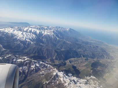 Blick aus dem Flugzeug auf dem Weg in die Türkei